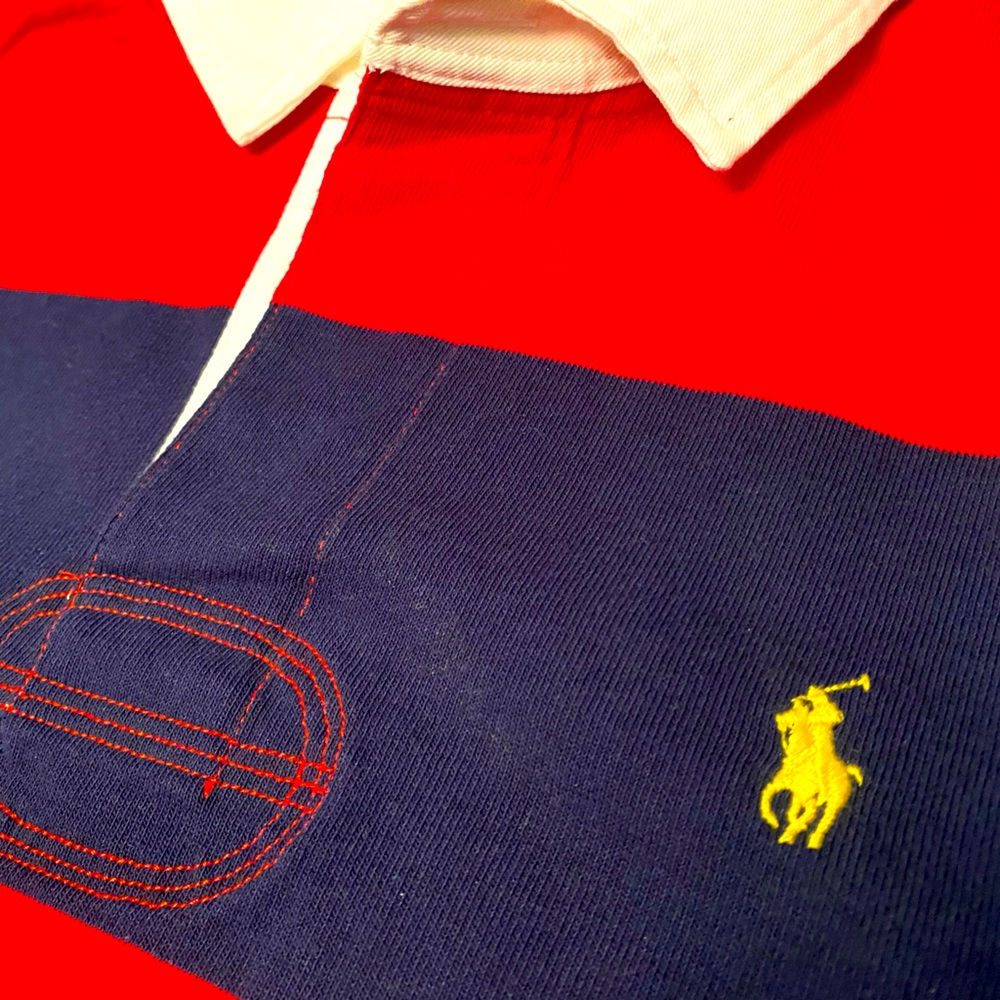 The Iconic Ralph Lauren Rugby Shirt - Red and Navy (New)